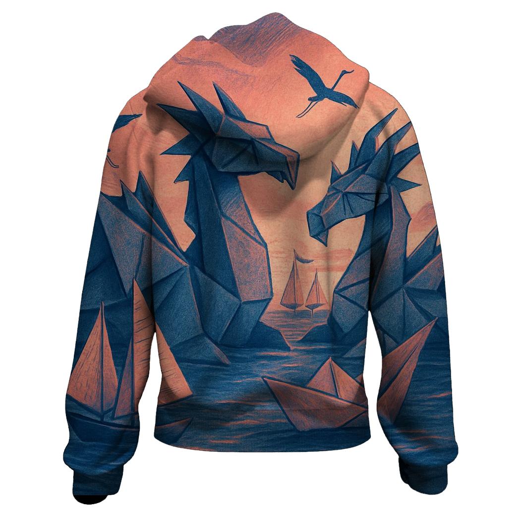 Origami Dragon Harbor premium hoodies