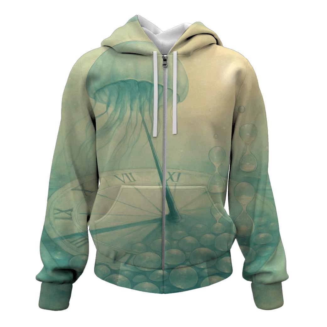 Clockface Jellyfish Sundial heavyweight hoodies