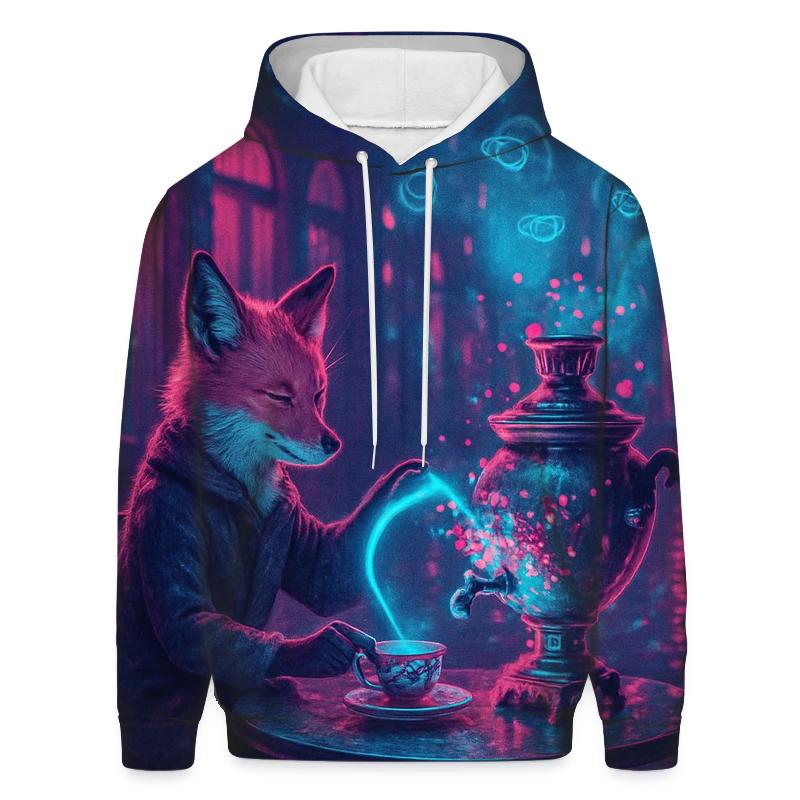 Random Neon Tea Fox zip-up hoodies