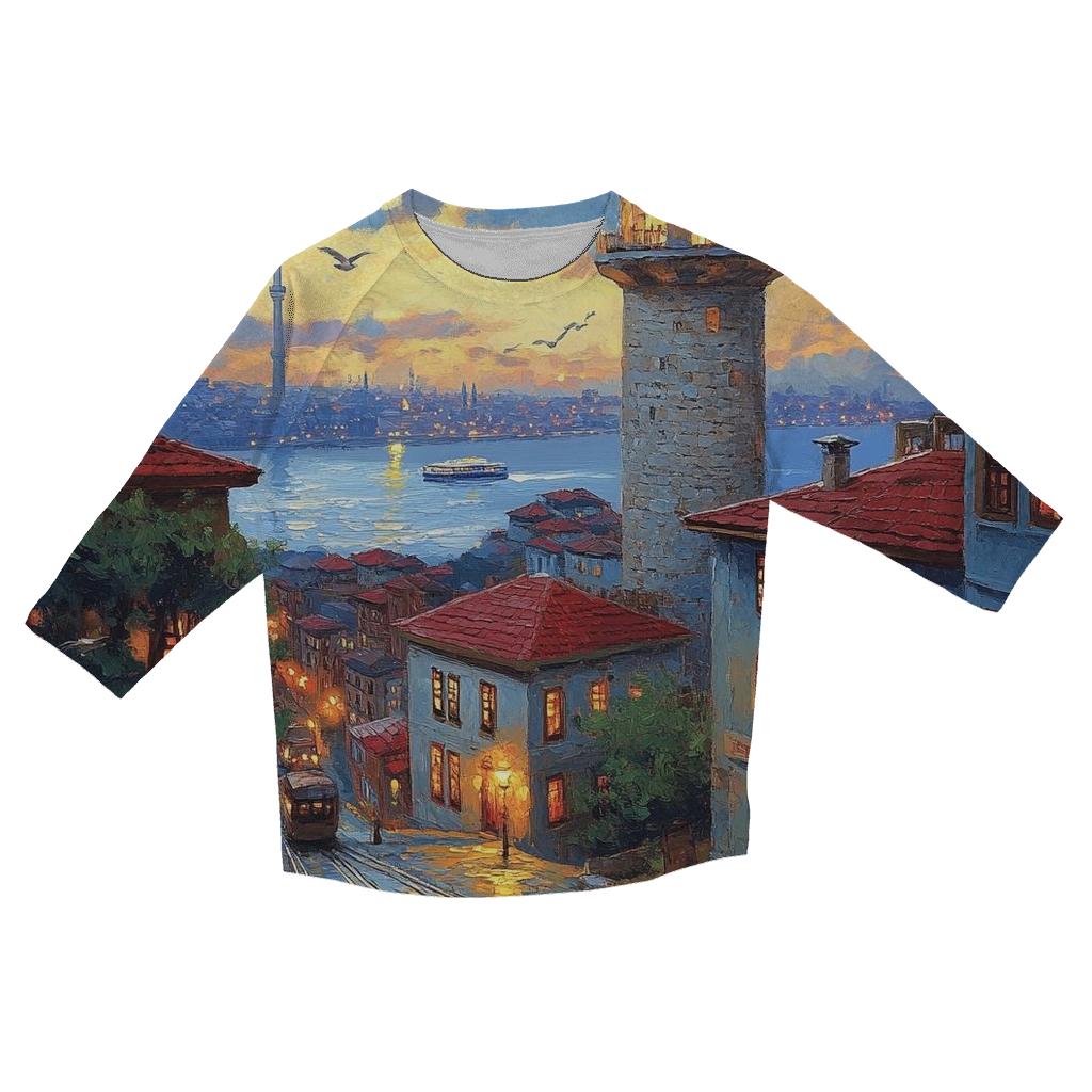 Galata Tower - Istanbul custom 3/4 sleeve shirts