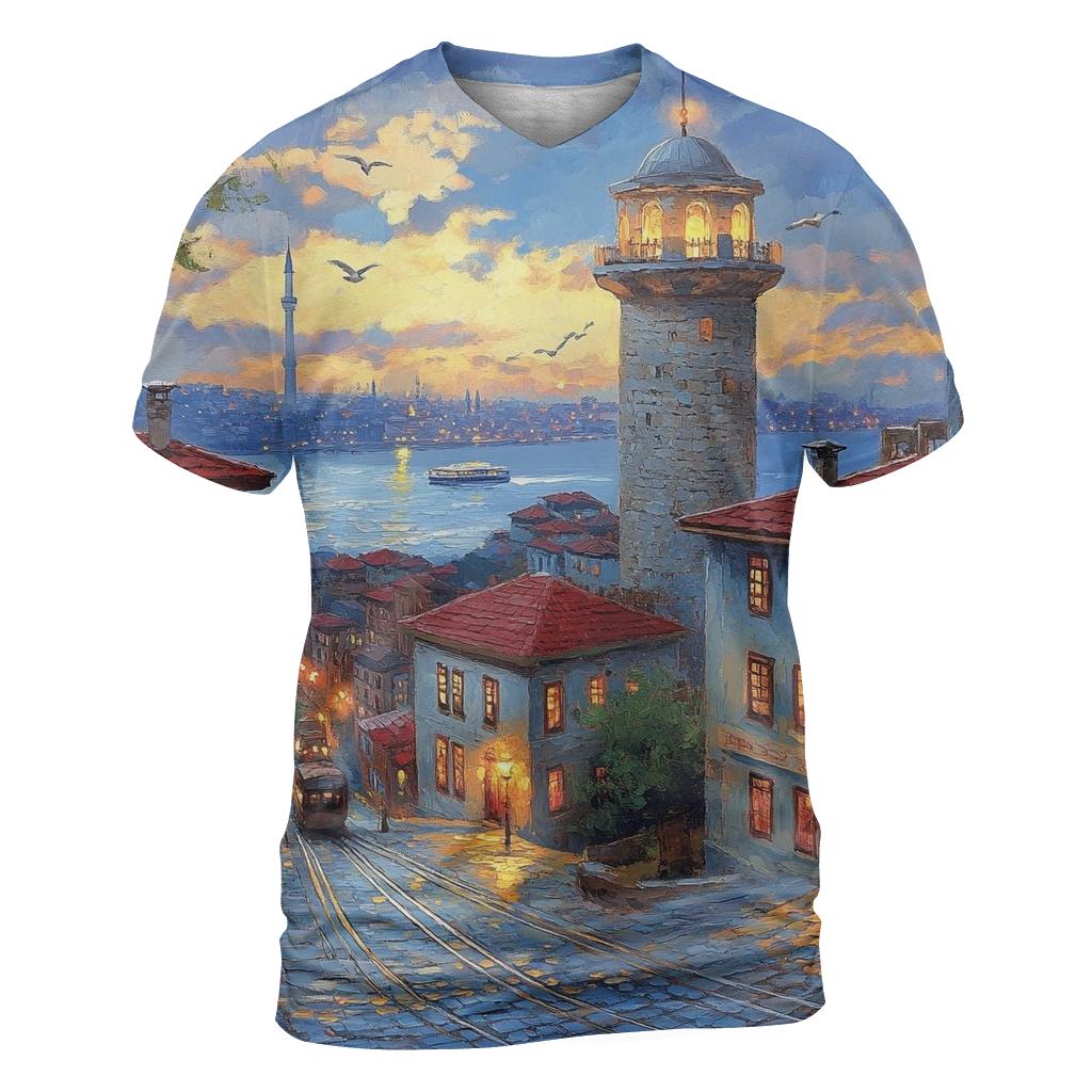 Galata Tower - Istanbul creative print fashion shirts