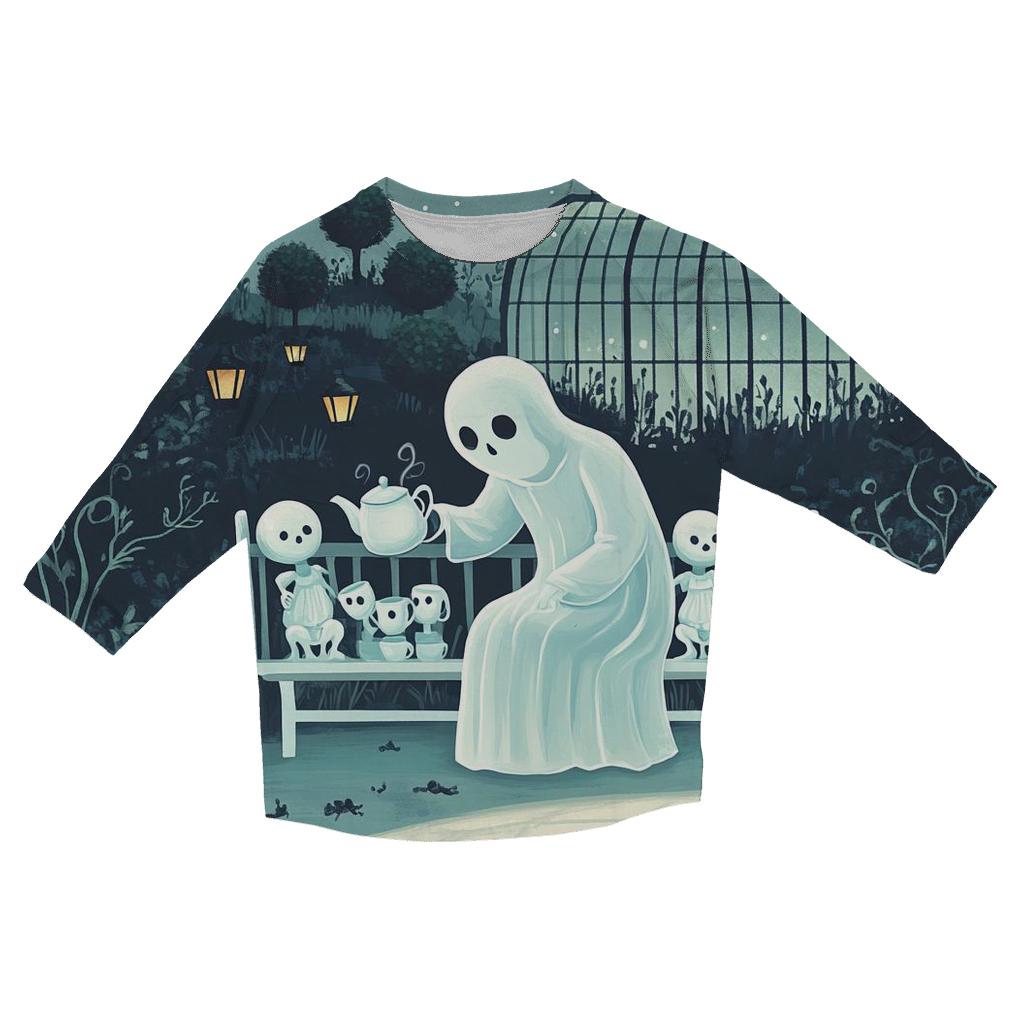 Ghostly Tea With The Moon Gardener stylish quarter sleeve tops