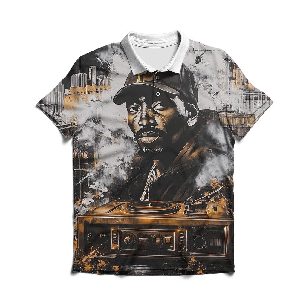 Concrete Rose Requiem embroidered polo tops