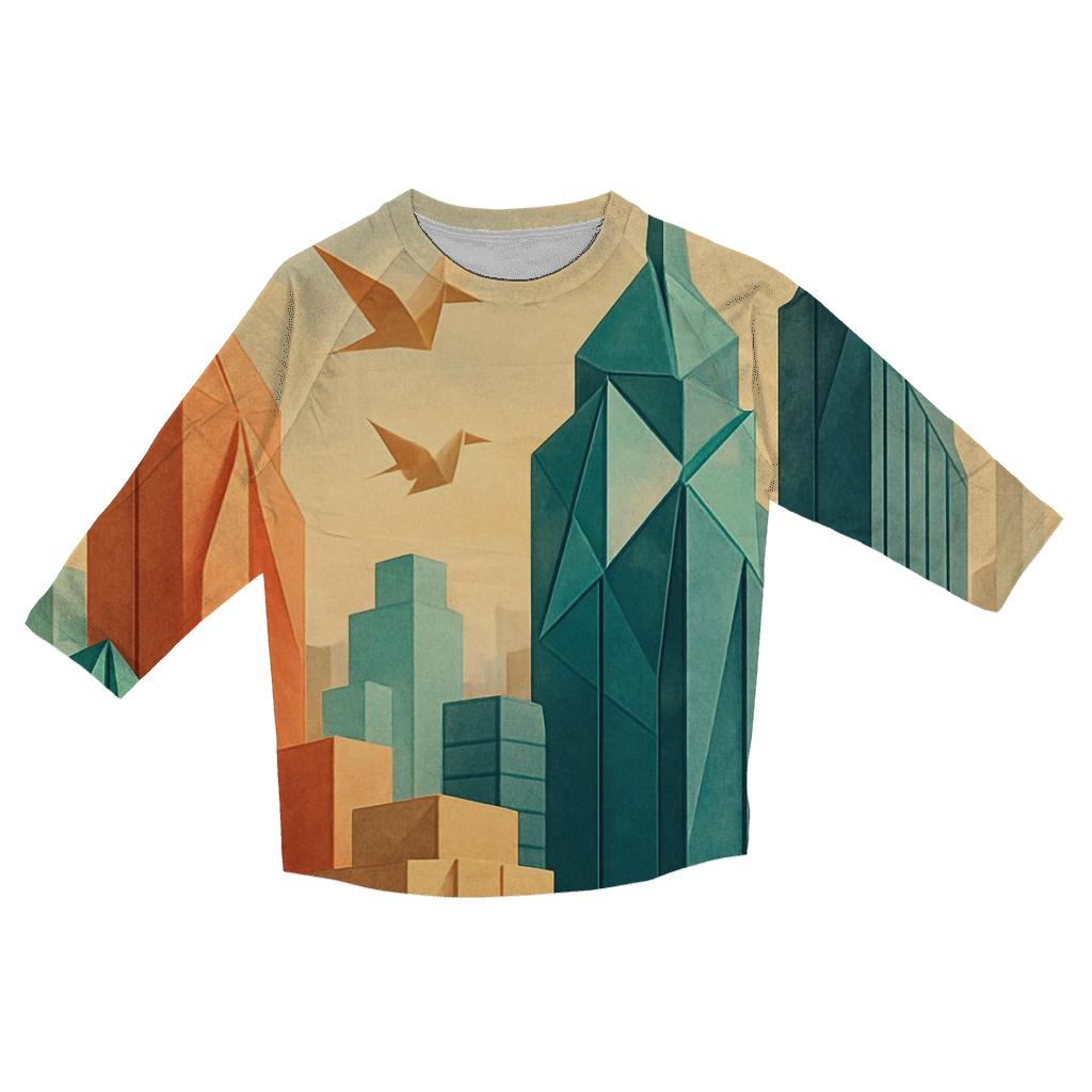 Chromatic Origami City custom 3/4 sleeve shirts