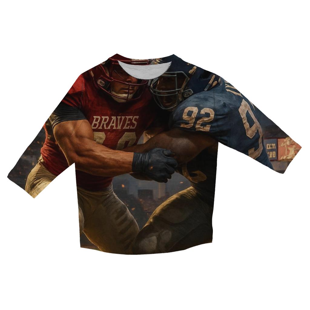 Clash Of The Diamond Gridiron designer 3/4 sleeve blouses