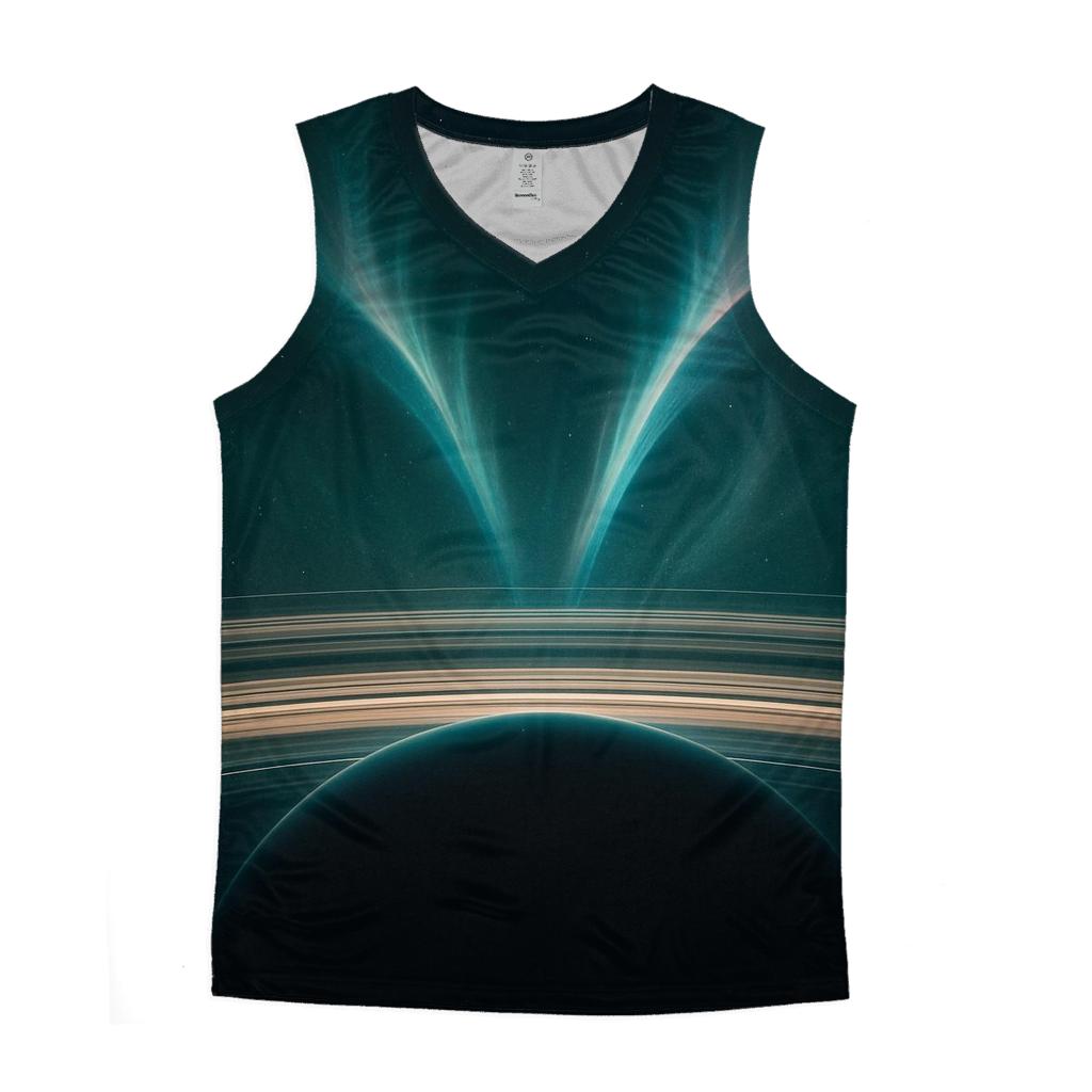 Auroral Jet Over Ring Plane personalized athletic tanks