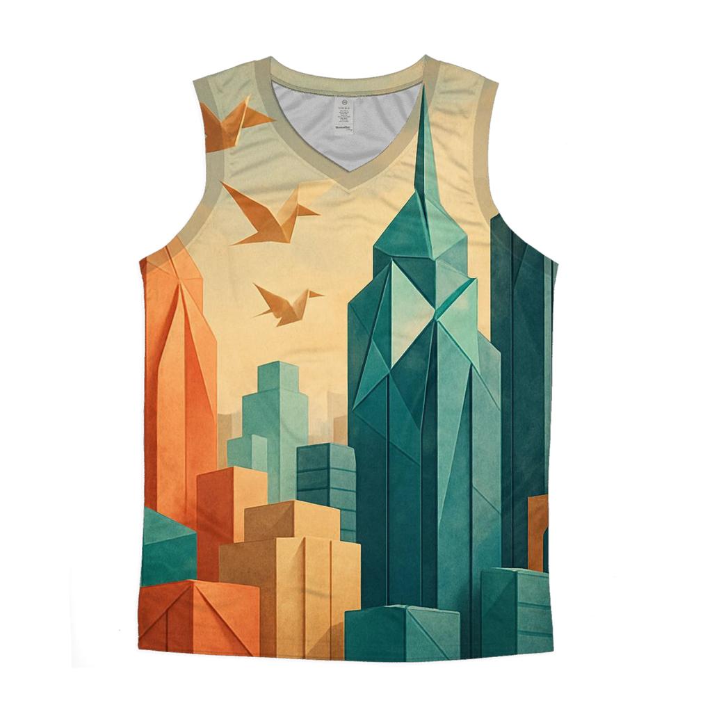 Chromatic Origami City custom tank tops