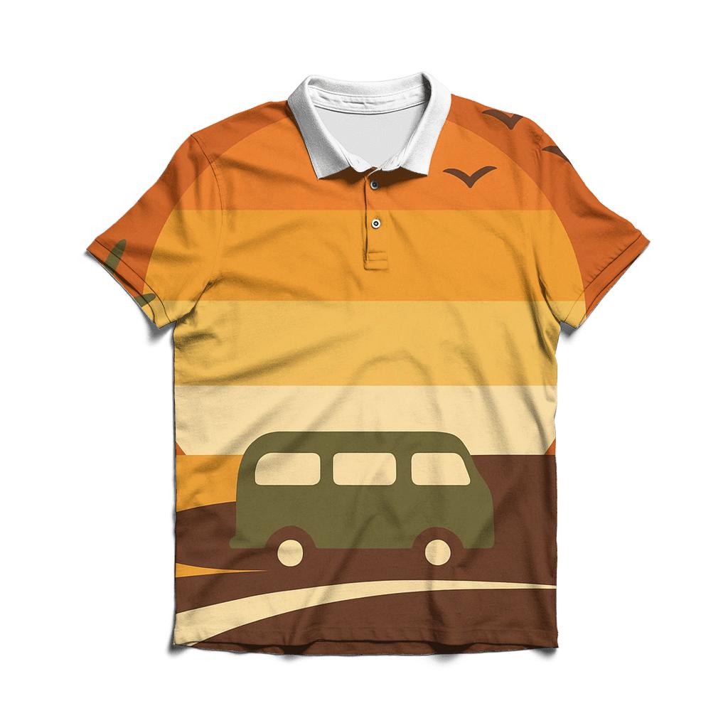 Sunset Groove Horizon designer slim fit polos