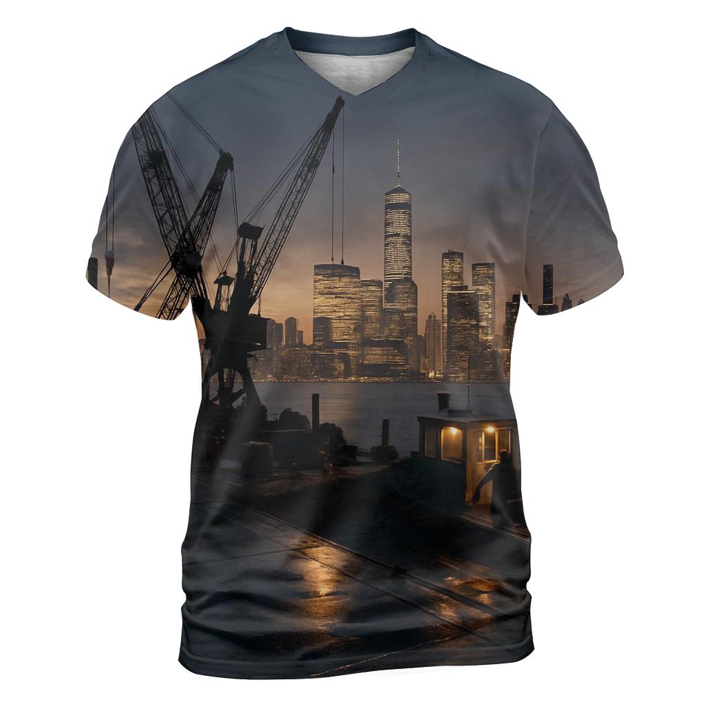 Hudson Twilight Construction Vista vibrant all-over design tees