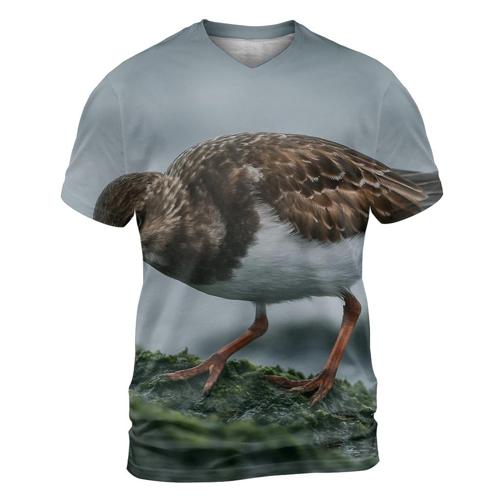 Tide-Edge Forager — Ruddy Turnstone creative print fashion shirts
