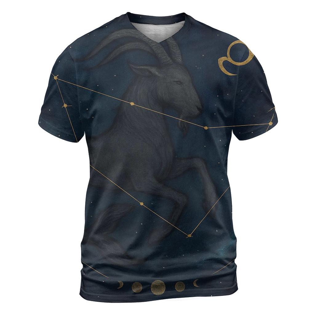 Midnight Capricorn Nebula Chart unique graphic print tees