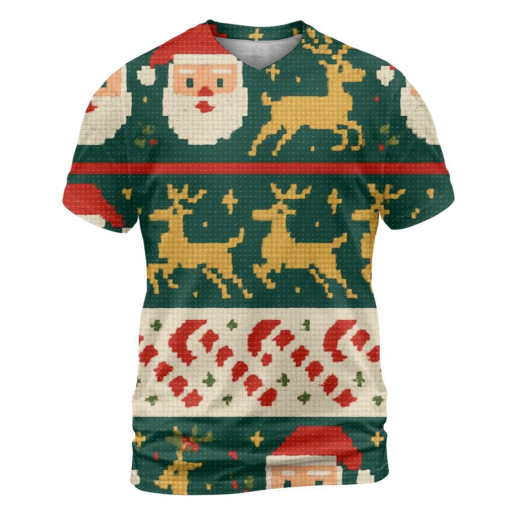 Pixelated Santa Parade Design personalized full print shirts
