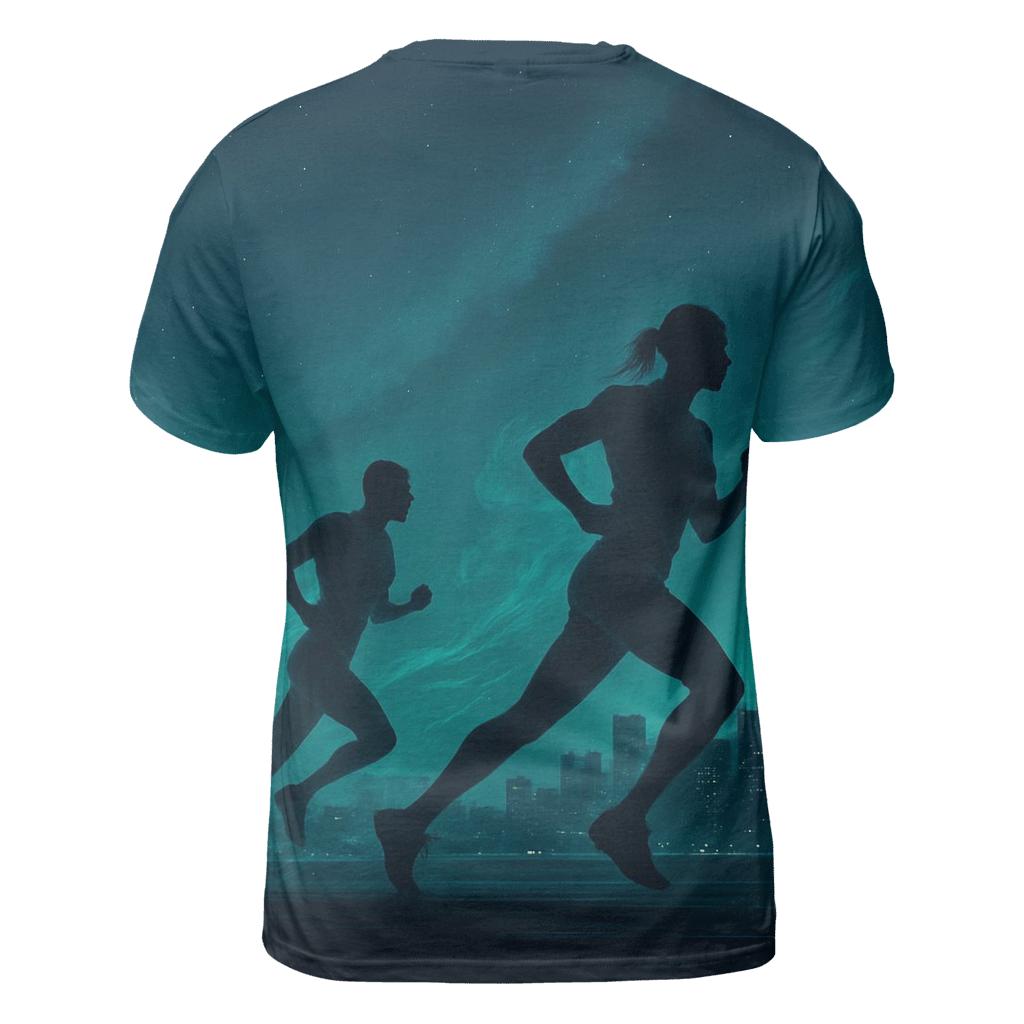 Midnight Marathon Skyline creative print fashion shirts