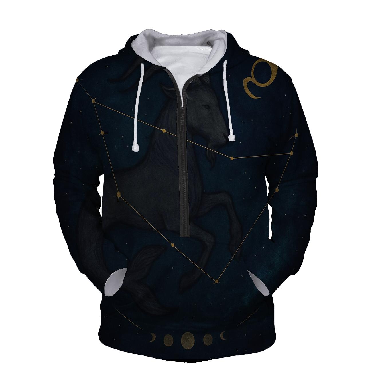 Midnight Capricorn Nebula Chart hoodie styles