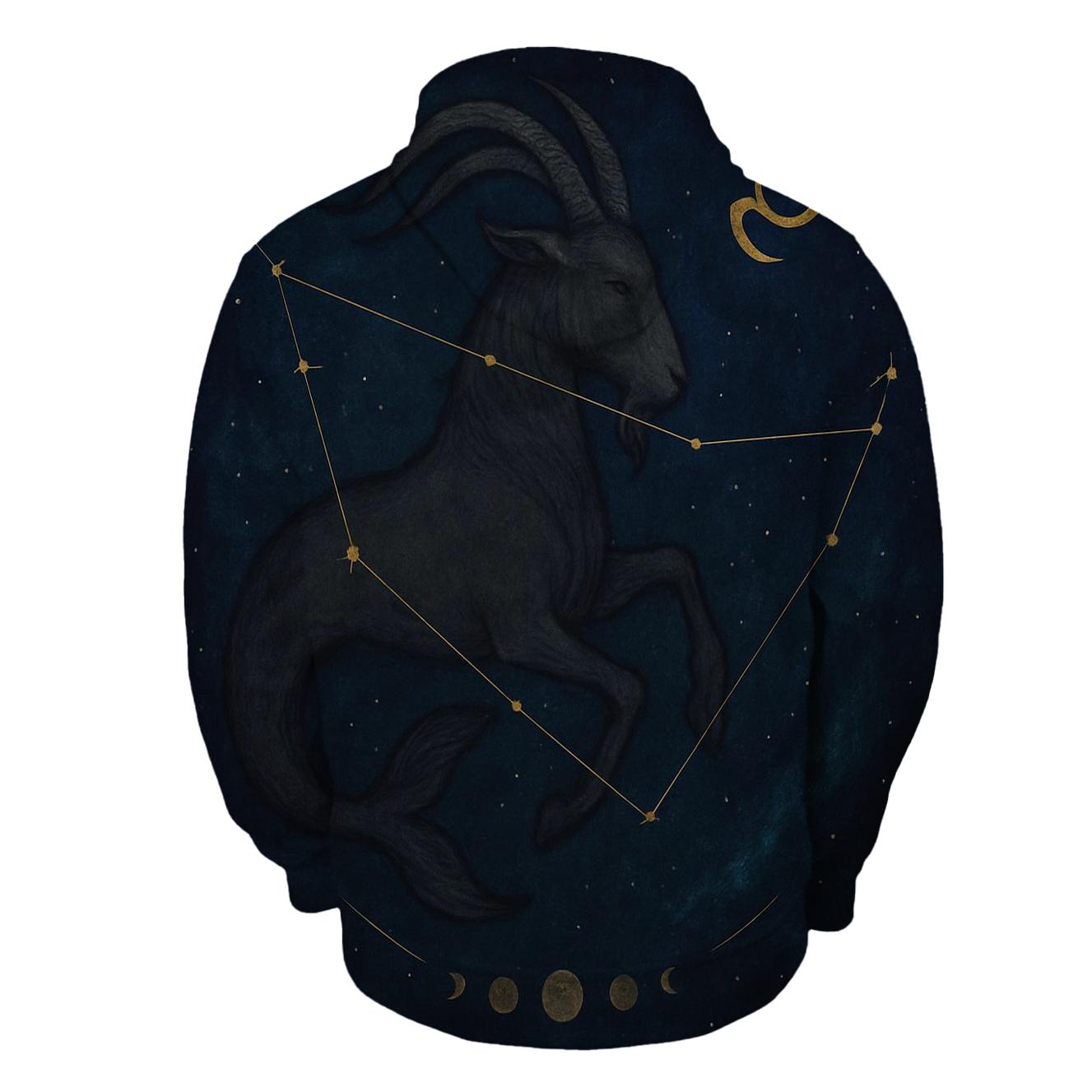 Midnight Capricorn Nebula Chart hoodie styles