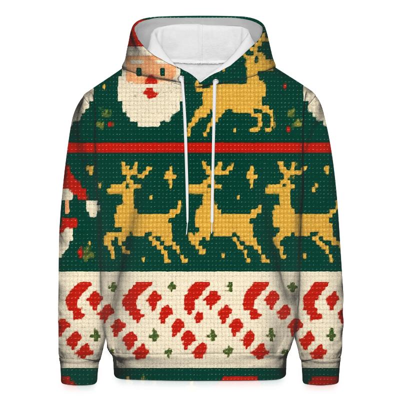 Pixelated Santa Parade Design custom hoodies