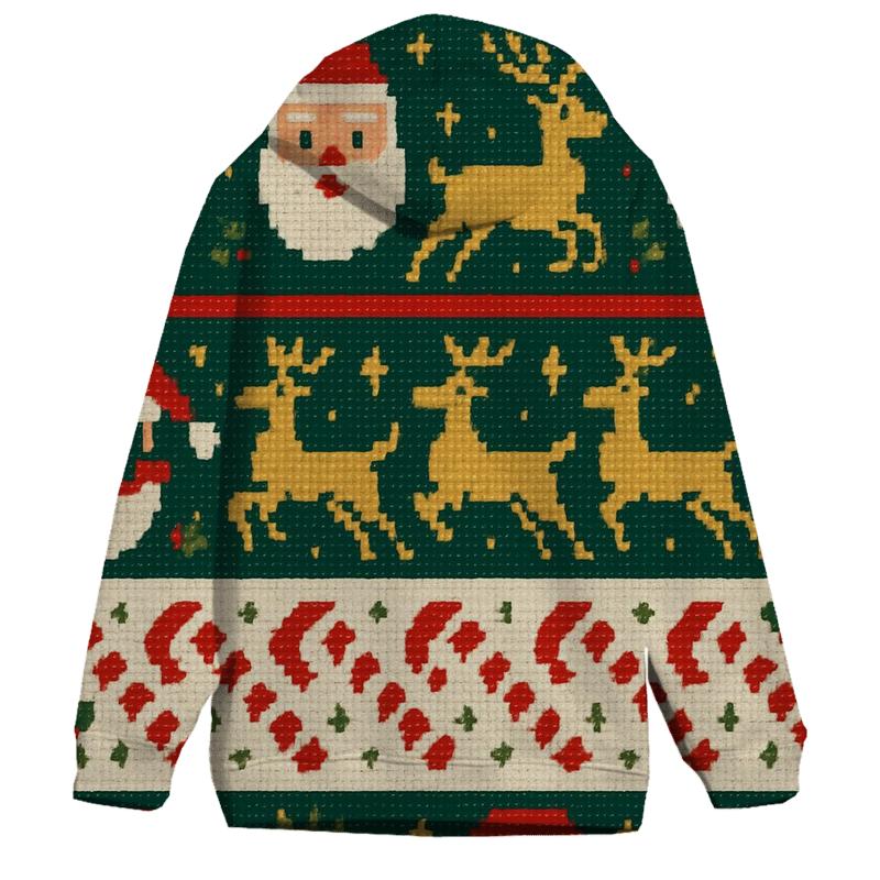 Pixelated Santa Parade Design custom hoodies