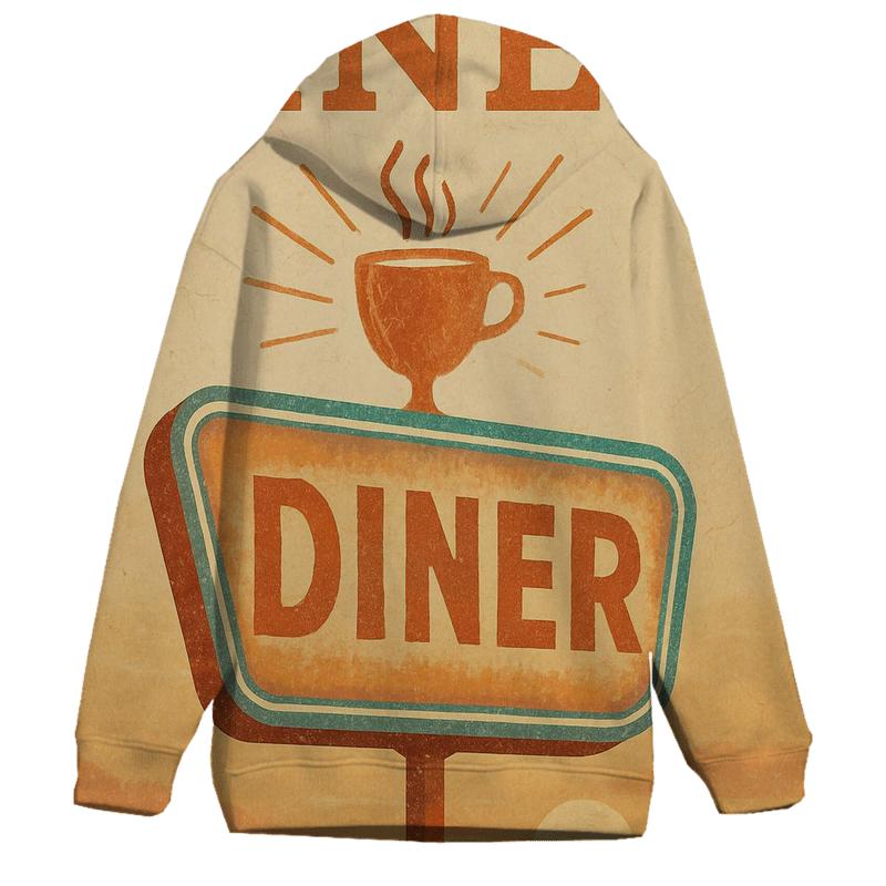 Burnt Orange Roadside Diner Poster lightweight hoodies