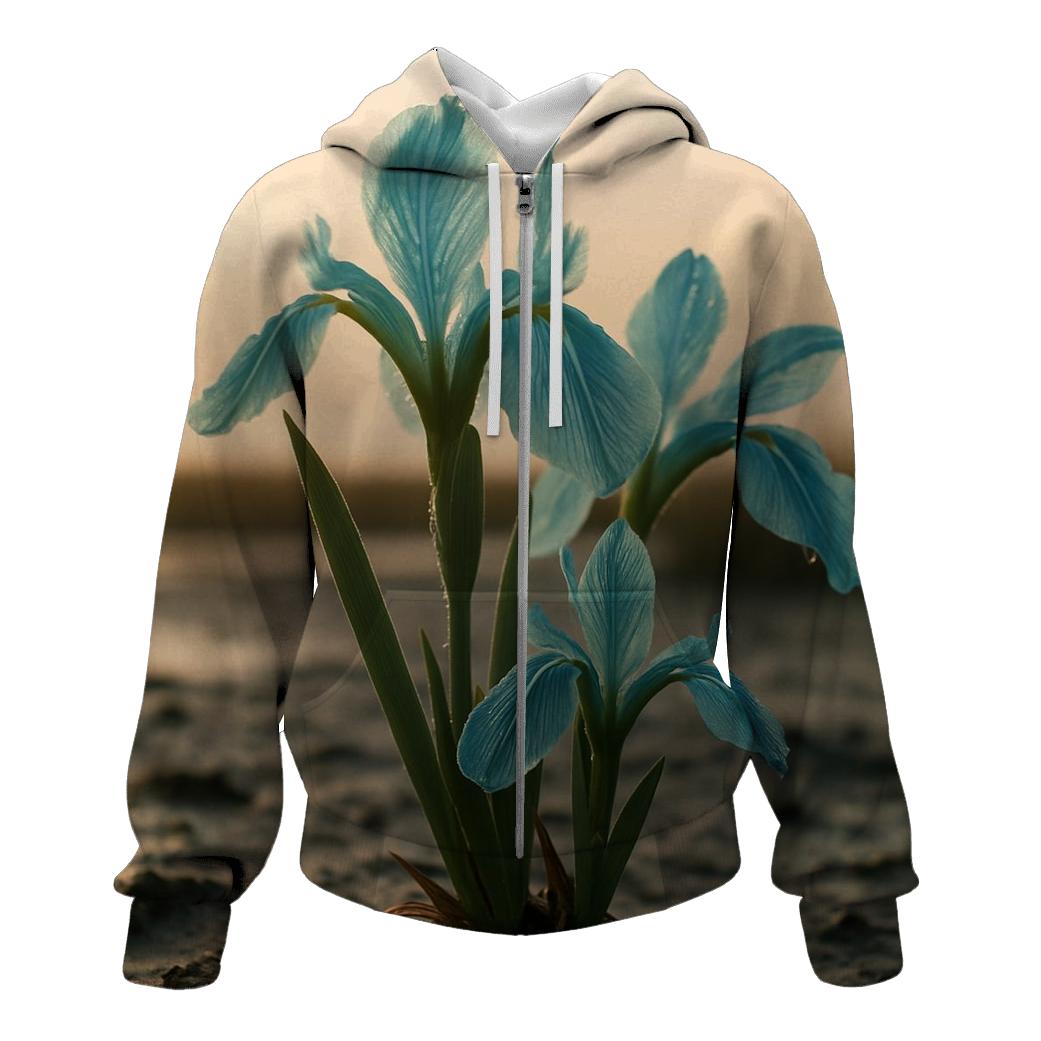 Dawn Petals Of The Salt Marsh Iris embroidered hoodies