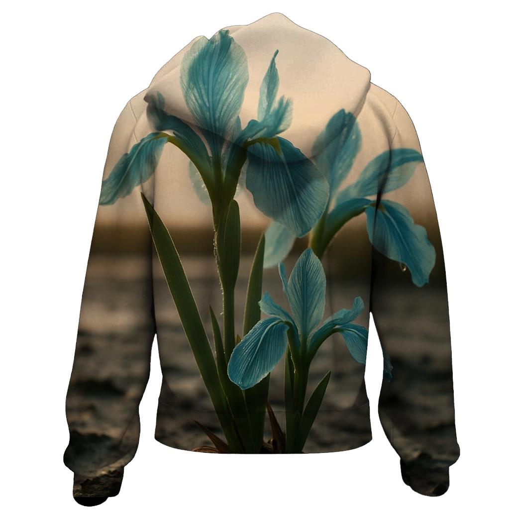 Dawn Petals Of The Salt Marsh Iris embroidered hoodies