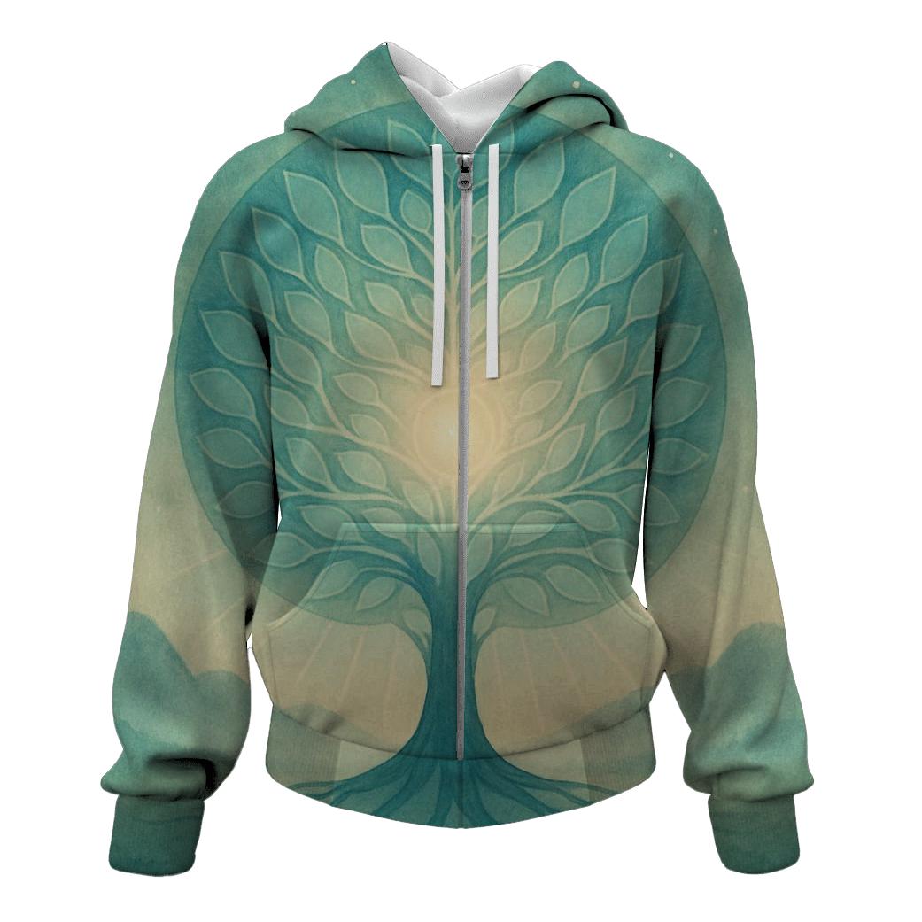 Luminous Arbor embroidered hoodies