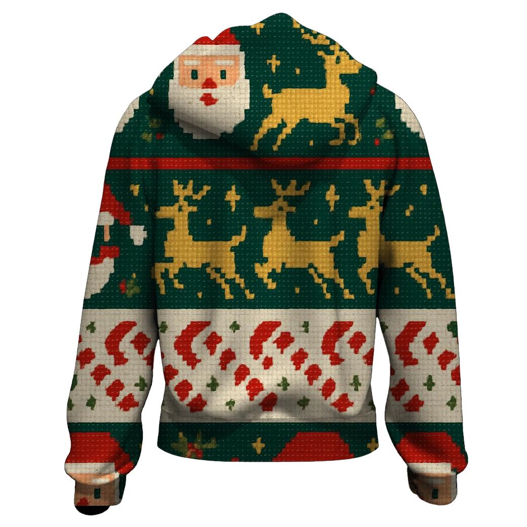 Pixelated Santa Parade Design hoodies fashion