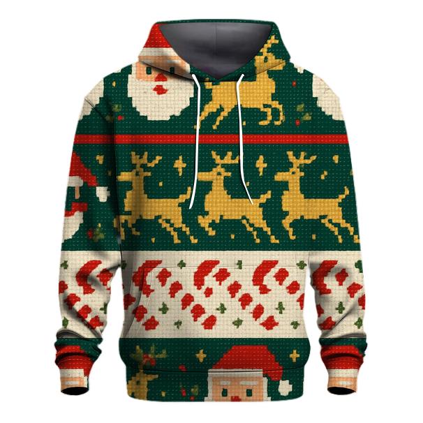 Pixelated Santa Parade Design zip-up hoodies