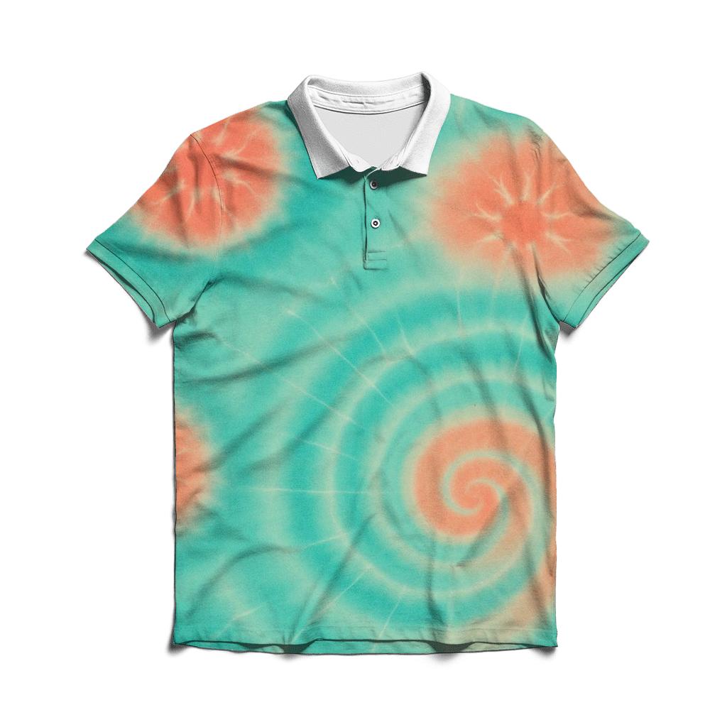 Solar Spiral Kumo Panel embroidered polo tops