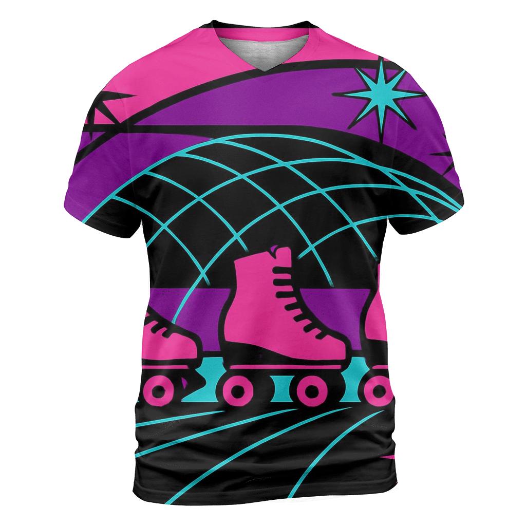 Neon Roller Rink Montage vibrant all-over design tees