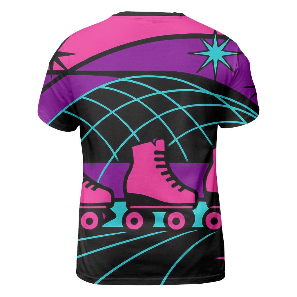 Neon Roller Rink Montage vibrant all-over design tees