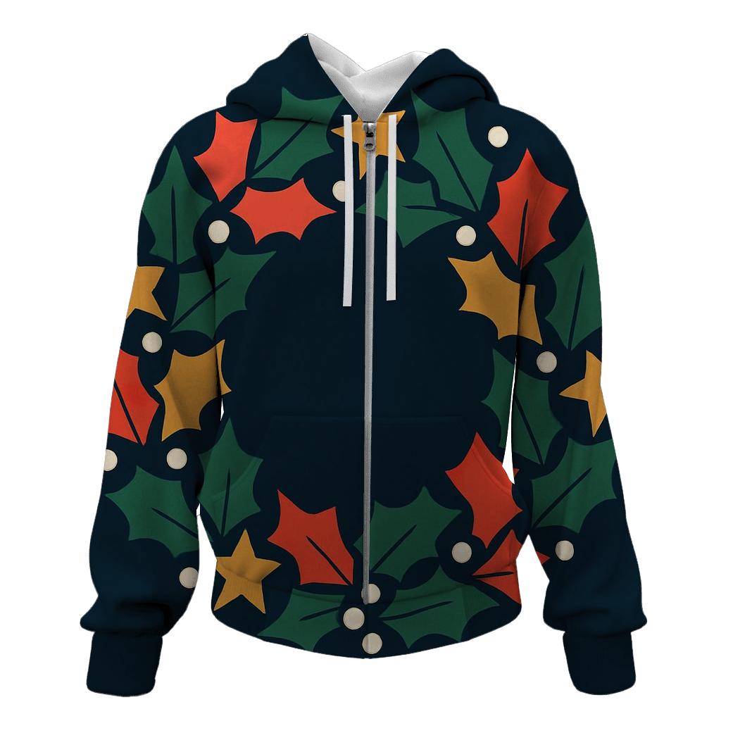Cosmic Holly Wreath heavyweight hoodies