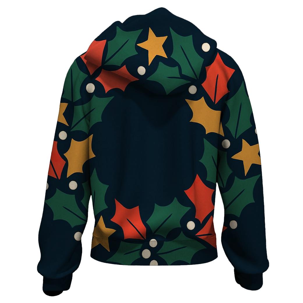 Cosmic Holly Wreath heavyweight hoodies