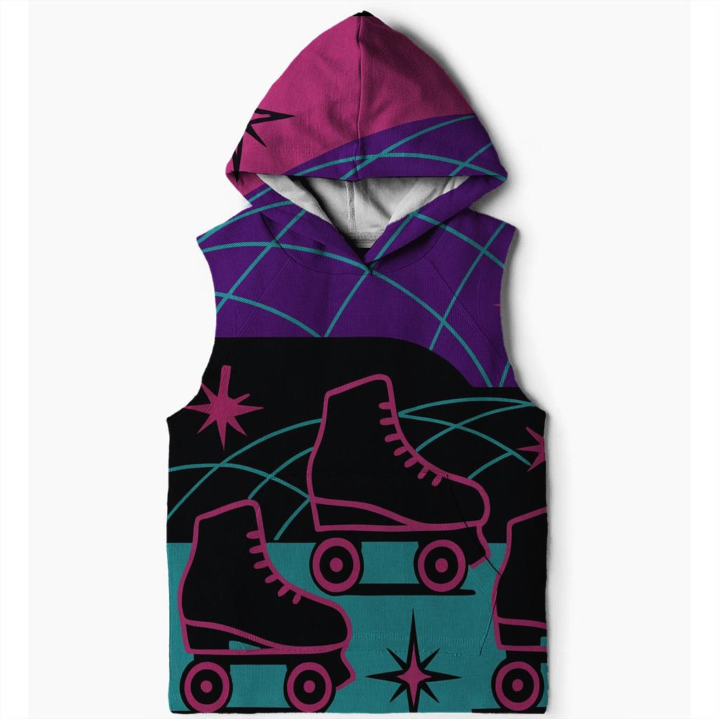 Neon Roller Rink Montage embroidered hoodies