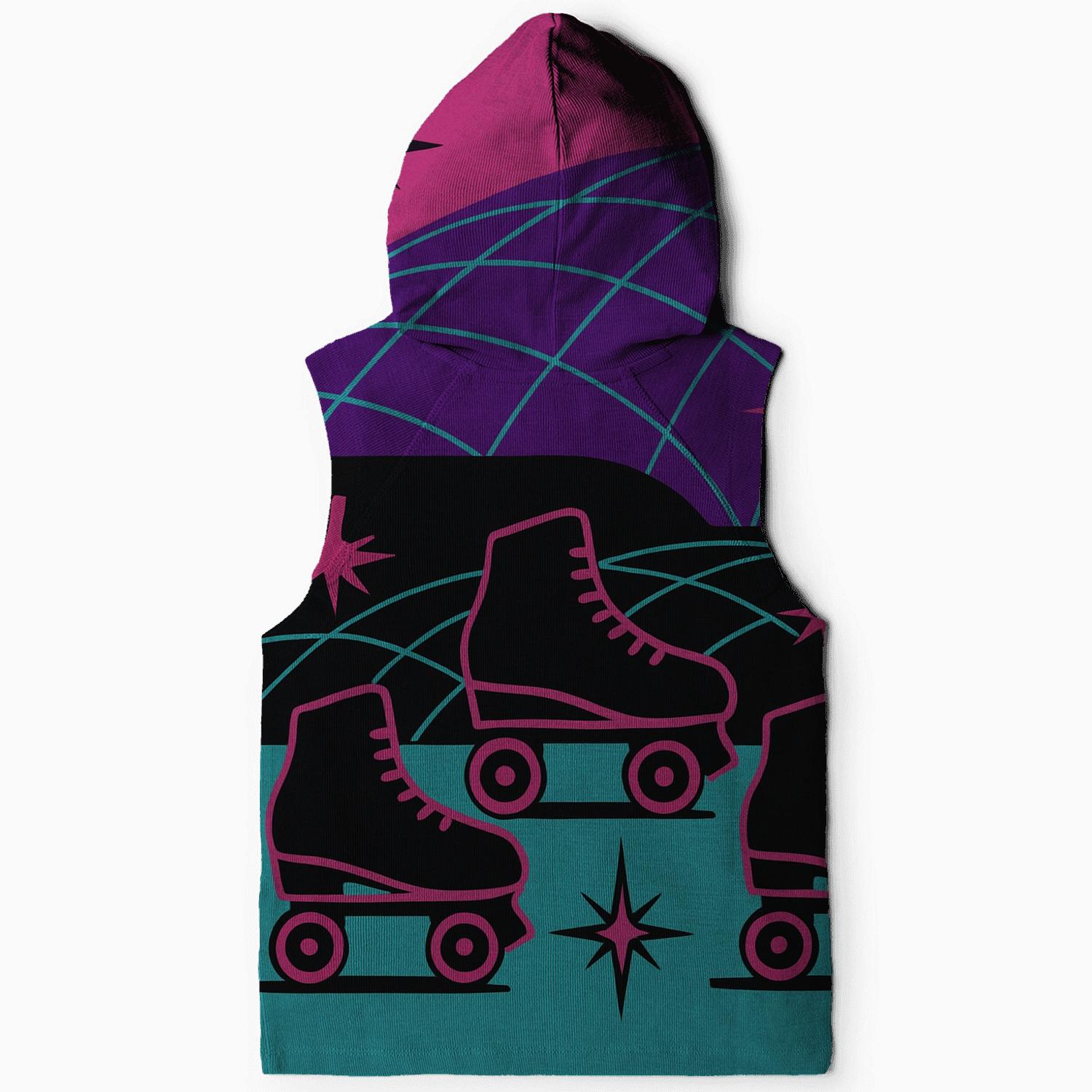 Neon Roller Rink Montage embroidered hoodies