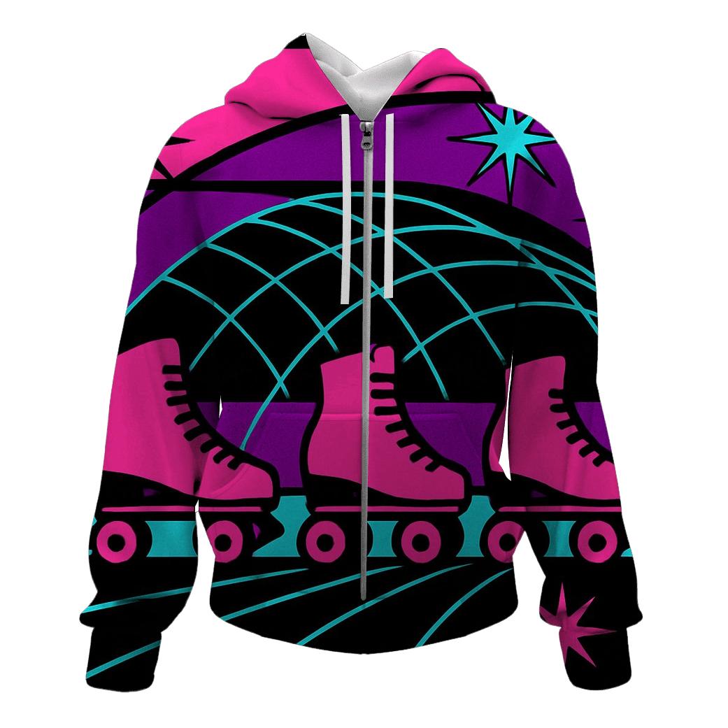 Neon Roller Rink Montage pullover hoodies
