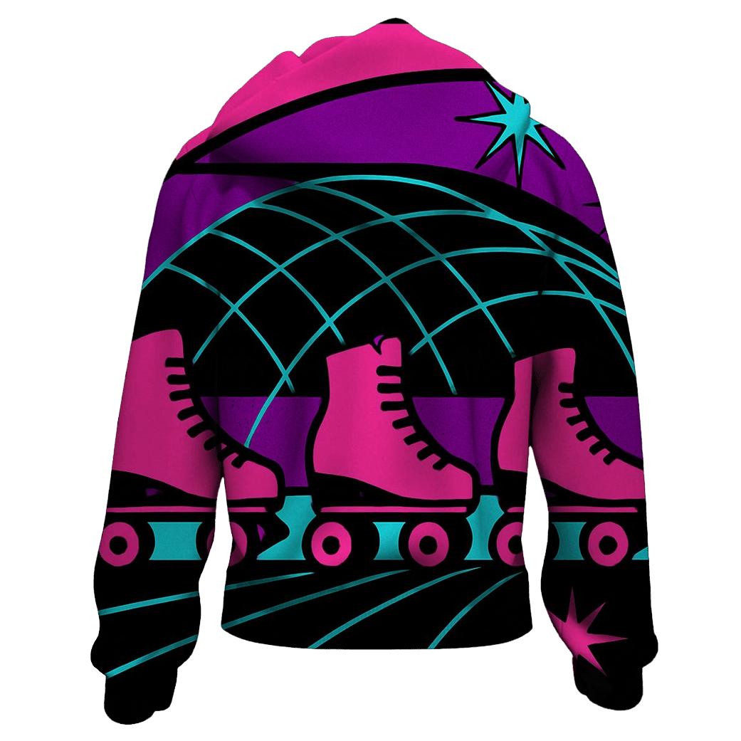 Neon Roller Rink Montage pullover hoodies