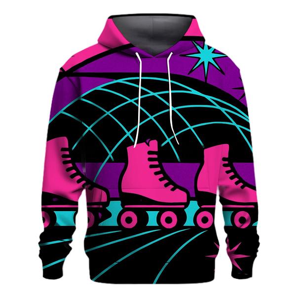 Neon Roller Rink Montage lightweight hoodies