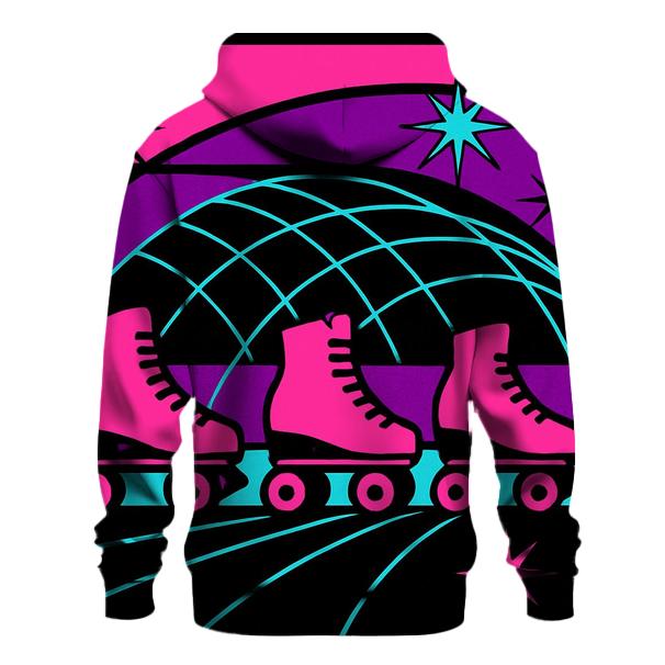 Neon Roller Rink Montage lightweight hoodies