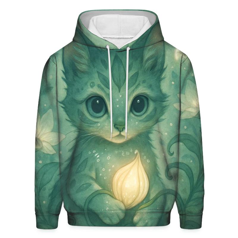 Botanical Guardian Kitten embroidered hoodies