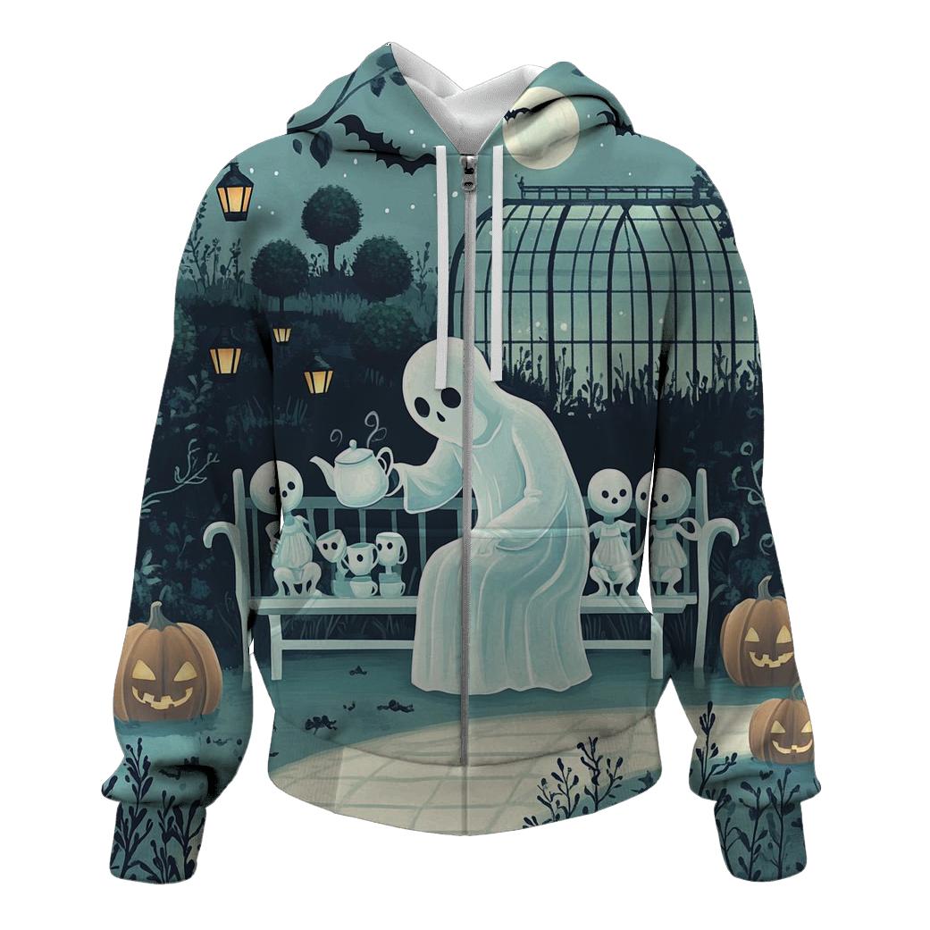 Ghostly Tea With The Moon Gardener graphic hoodies