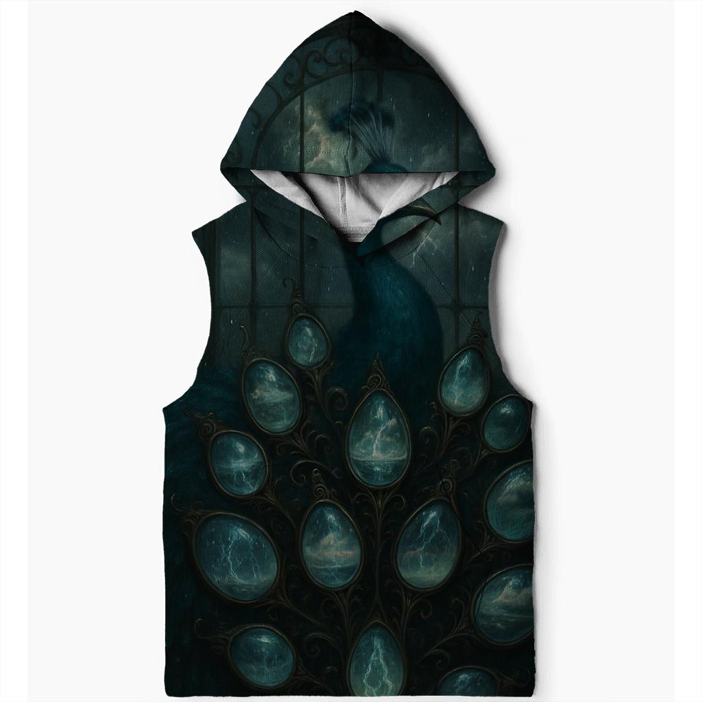 Storm Glass Peacock graphic hoodies