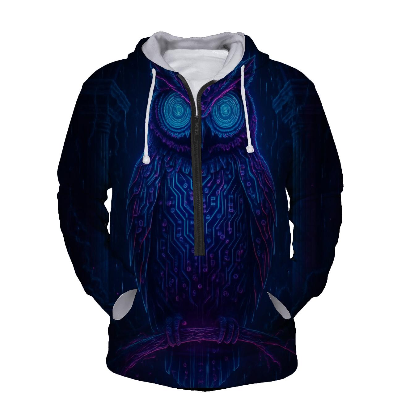 Circuitboard Owl Oracle lightweight hoodies