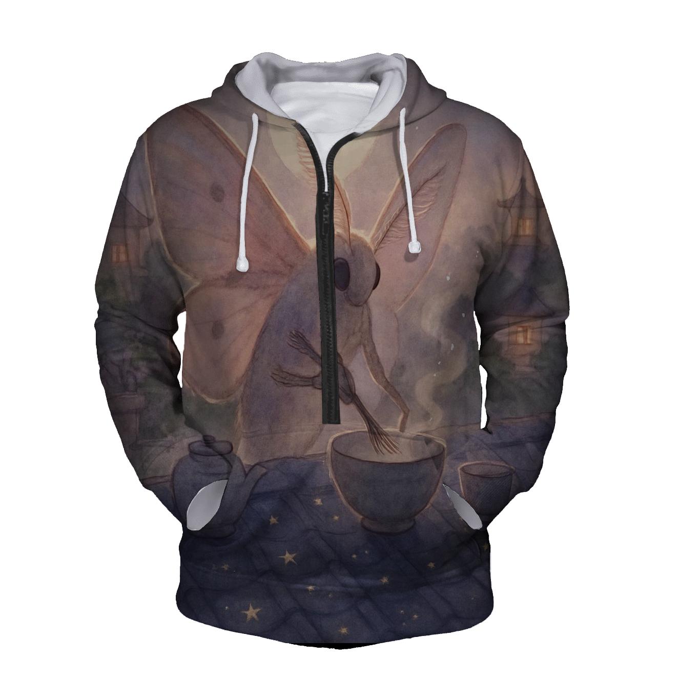 Tea Ceremony Moth lightweight hoodies