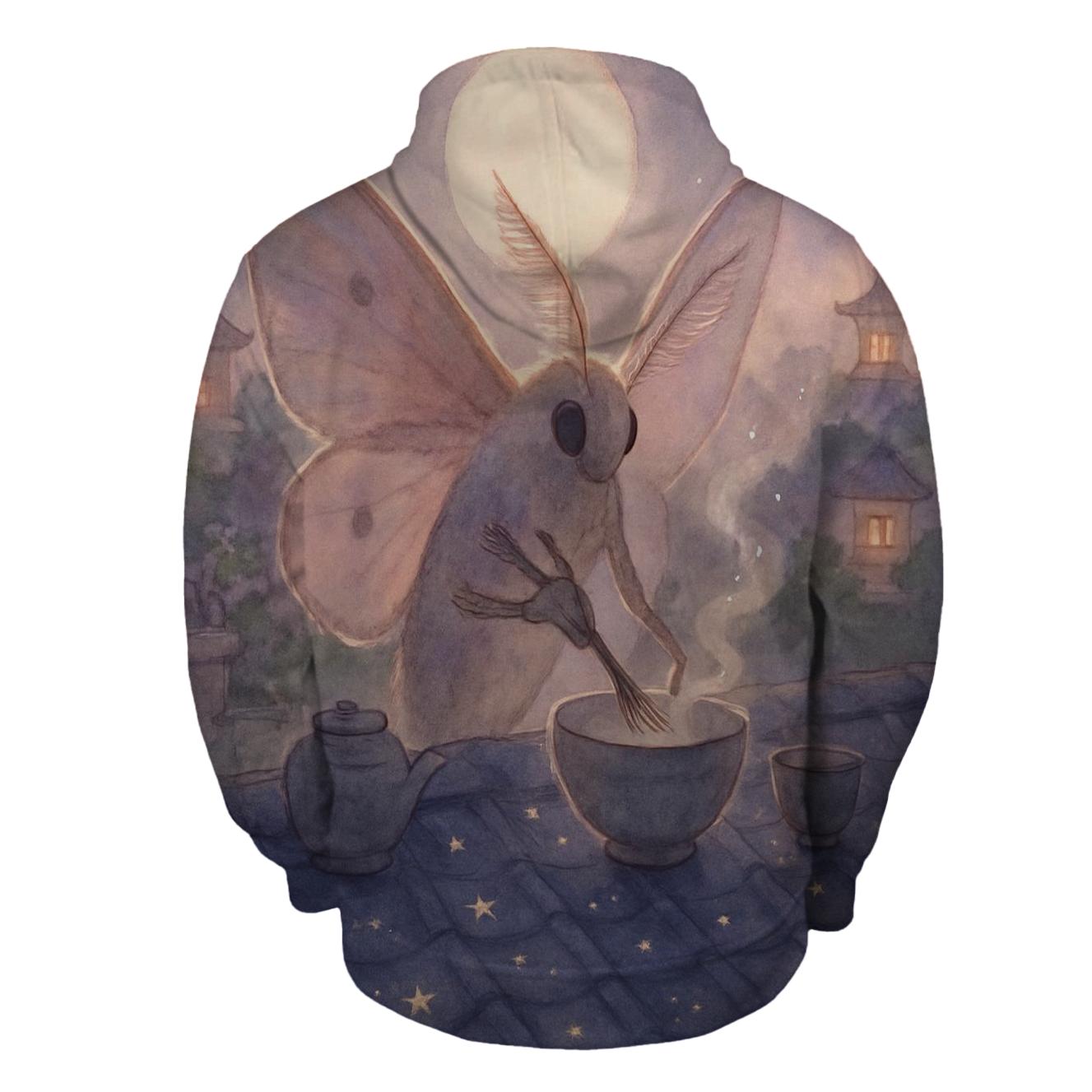 Tea Ceremony Moth lightweight hoodies