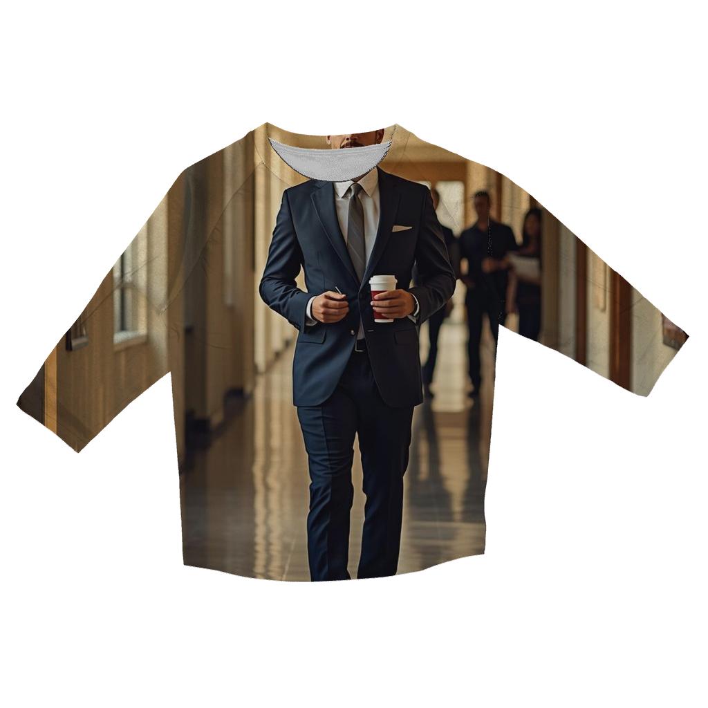 Lecture Corridor Reflection casual three quarter sleeve shirts