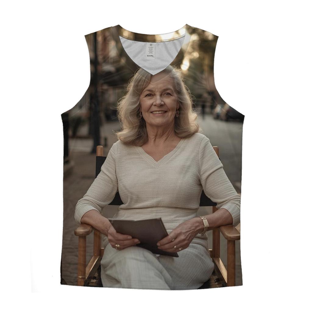 Polly Holliday On Set In Savannah designer workout tanks