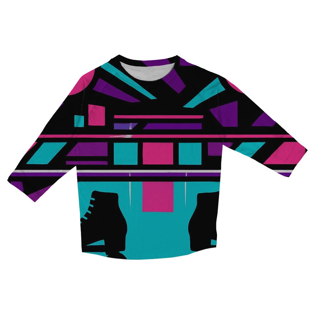 Neon Roller Rink Mosaic stylish quarter sleeve tops