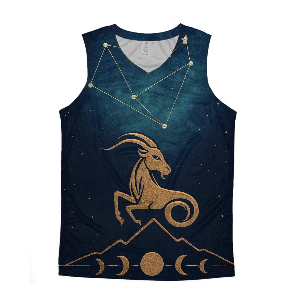 Capricorn Mountain Goat Nebula Map sports performance tank tops