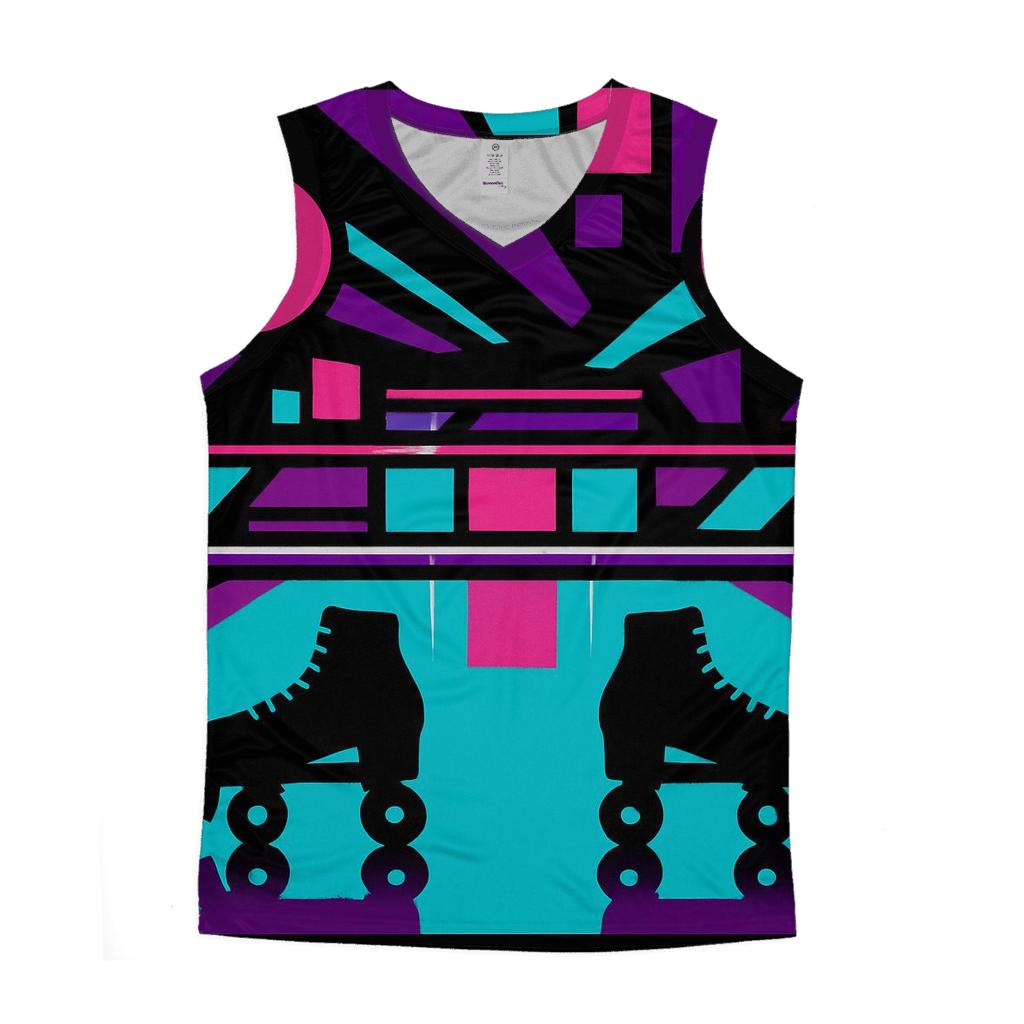 Neon Roller Rink Mosaic personalized athletic tanks