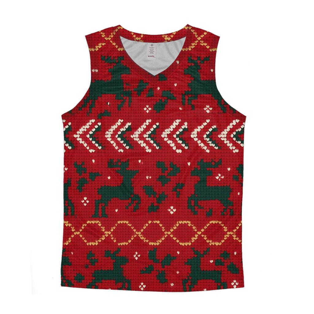 Tacky Tinsel Reindeer Carousel Design sports performance tank tops